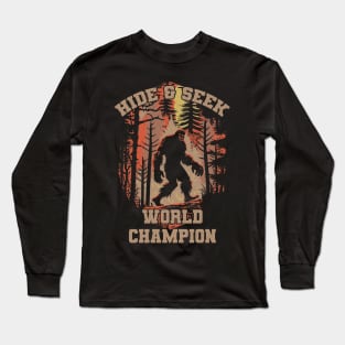 Retro Bigfoot Hide & Seek World Champion Long Sleeve T-Shirt